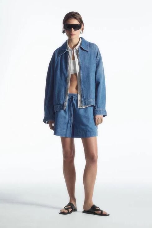 COS Pants - COS Drawstring Denim Shorts, Size Small